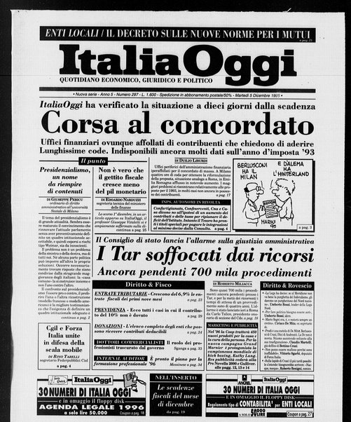 Italia oggi : quotidiano di economia finanza e politica